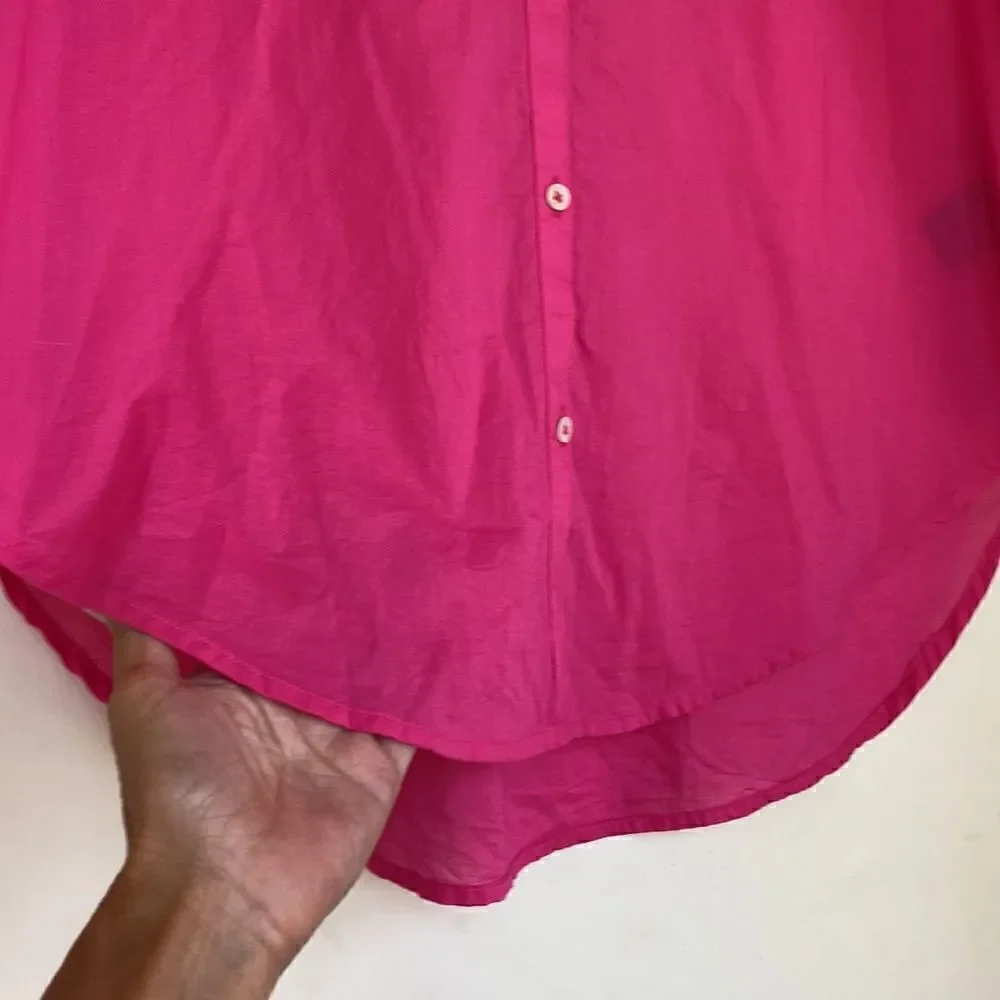 NEW With Tag Hot Pink Cotton Button Front Blouse By Nic+Zoe
